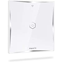 WiFi Interruptor de Luz 2 Vías- Maxcio Conmutador Táctil WiFi Compatible con Alexa Echo-Dot-Tap- Google Home…